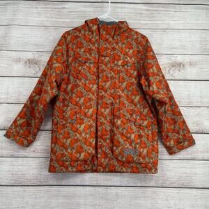 SIMS Tech Camo Cargo Ski Snowboard‎ Jacket Youth Boy's XL Orange/Tan Camouflage